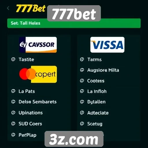 Métodos de pagamento disponíveis no 777bet